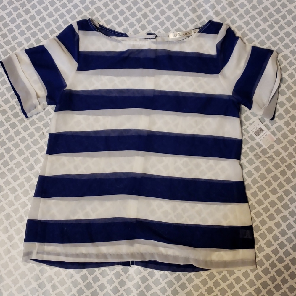 Striped blouse w/ button up back